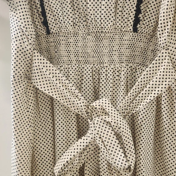 Free People Polka Dot Ruffle Sleeve Dress, Size Small Petite, Cotton. - Picture 7 of 9